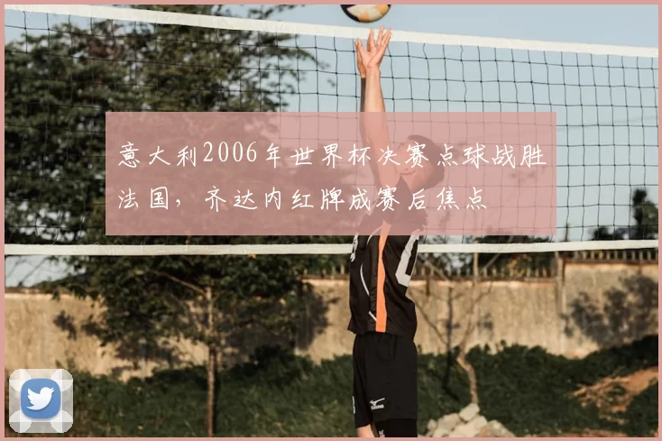 意大利2006年世界杯决赛点球战胜法国,齐达内红牌成赛后焦点